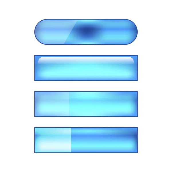 Vetor Colorido Brilhante Conjunto Botões Web Azul — Fotografia de Stock