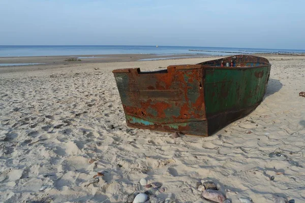 Bootswrack Strand — Stockfoto