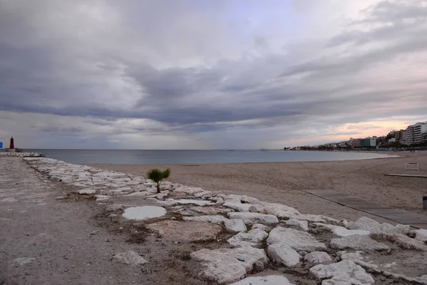 Playa Del Mediterráneo Vila Joiosa Villajoyosa Costa Blanca España — Foto de Stock