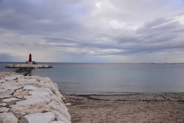 Praia Mediterrâneo Vila Joiosa Villajoyosa Costa Blanca Espanha — Fotografia de Stock