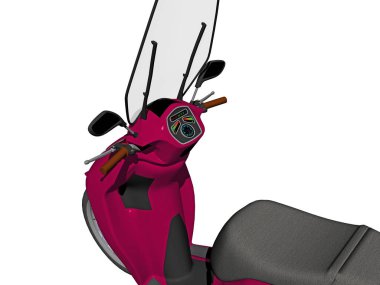 red scooter with windshield clipart