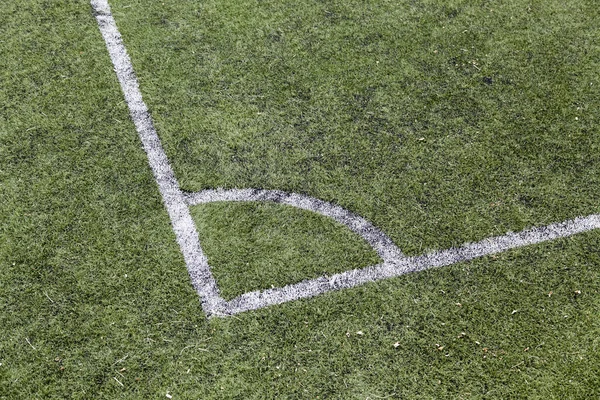 Canto Campo Futebol Detalhe Campo Esporte — Fotografia de Stock