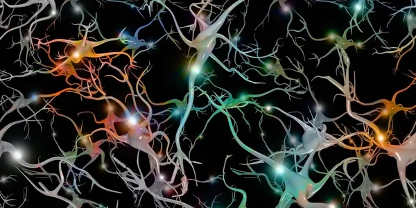 電気発火のある脳細胞 — ストック写真