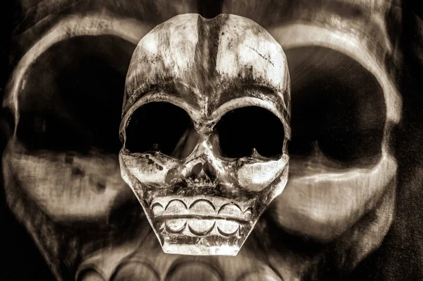 Skrämmande Day Dead Och Halloween Tribal Skull Mask Begreppet Fara — Stockfoto