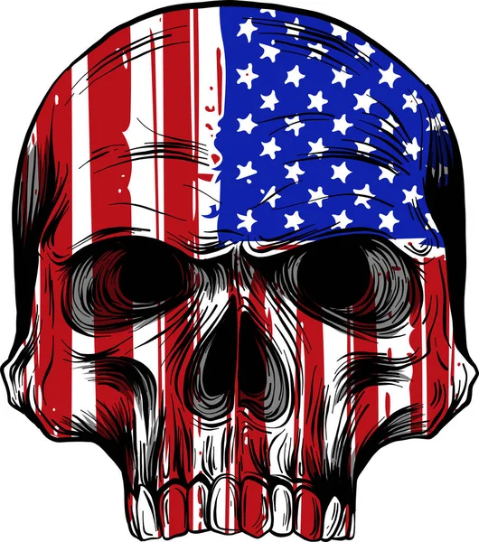 America Flag Painted Skull — Stock Photo, Image