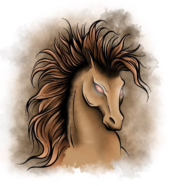 Silhouet Van Afbeelding Van Het Renpaard — Stockfoto
