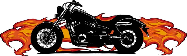 Dramatyczne Spalanie Motocykl Zaciętej Ognisty Pomarańczowe Płomienie Wybuchające Iskry — Zdjęcie stockowe