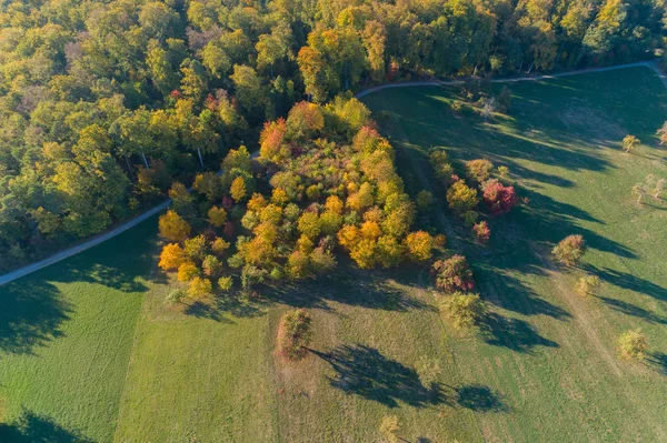 Вид Осенний Пейзаж Высоты Птичьего Полета — стоковое фото
