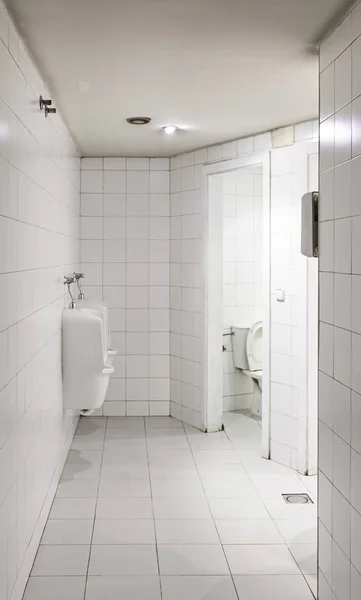 Interior Public Bathroom City Detail Toilet Men Basic Necessities — Stock Photo, Image