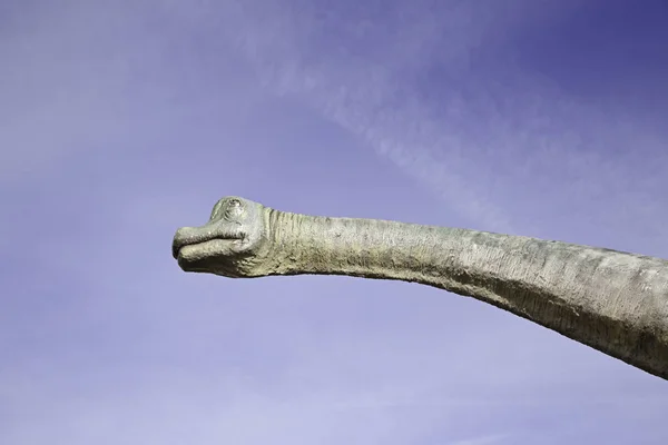 Cabeça Dinossauro Antigo Detalhe Animal Pré Histórico Cabeça Animal Gigante — Fotografia de Stock