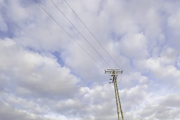 Torre Elettrica Nel Cielo Dettaglio Traliccio Elettrico Nel Cielo Della — Foto Stock