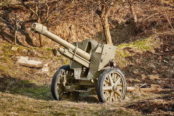 Stara Artyleria Polu Walki — Zdjęcie stockowe