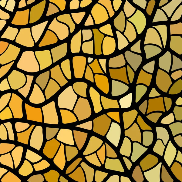 Vetor Abstrato Fundo Mosaico Vidro Manchado Amarelo Marrom — Fotografia de Stock