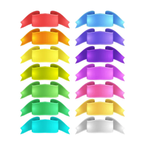 Isolated Vector Colored Satin Ribbons Set — Stock Photo, Image