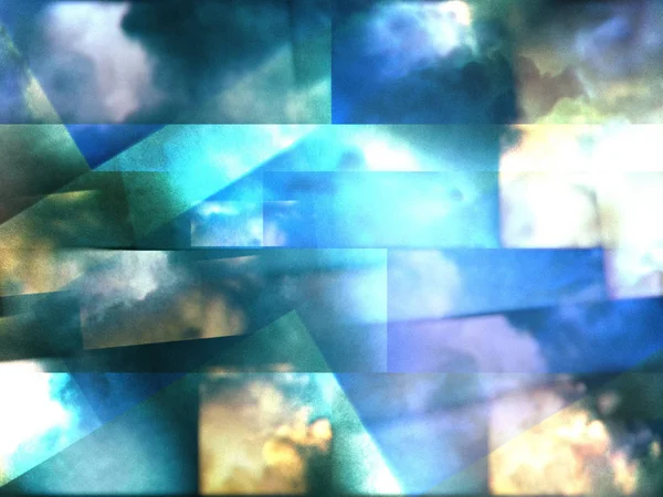 Πολύχρωμα Σύννεφα Επικαλυπτόμενα Ορθογώνια Στρώματα — Φωτογραφία Αρχείου