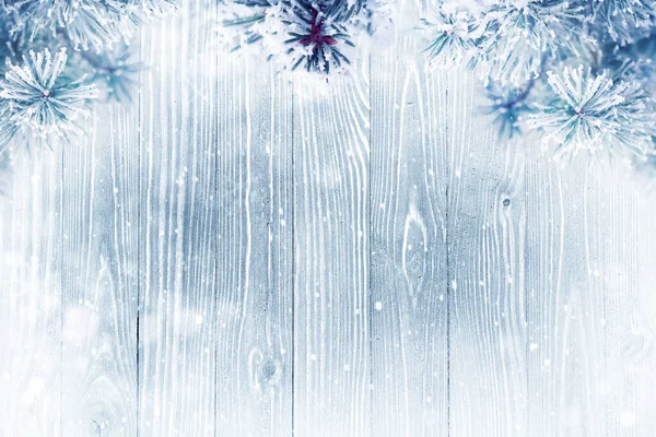 Зимний Фон Деревянной Текстуре — стоковое фото