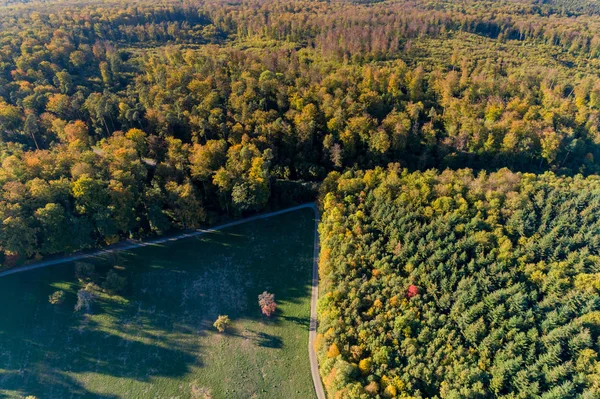 Вид Осенний Пейзаж Высоты Птичьего Полета — стоковое фото