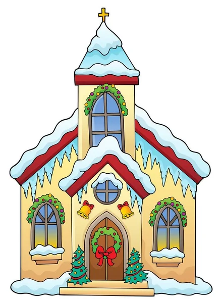 Natale Chiesa Edificio Tema Immagine Immagine Illustrazione — Foto Stock