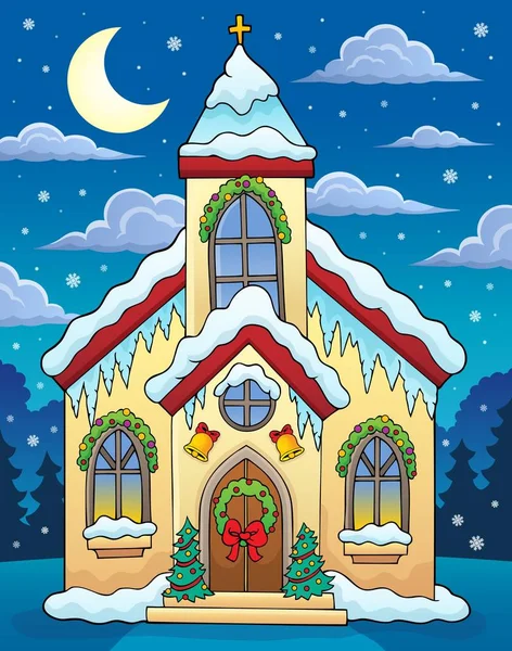 Weihnachten Kirche Gebäude Thema Bild Bild Illustration — Stockfoto