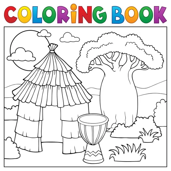 Libro Para Colorear Temáticas Africanas Ilustración Imagen — Foto de Stock
