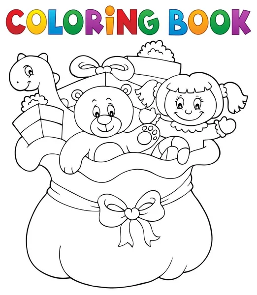 Desenho Para Colorir Livro Tema Saco Natal Ilustração Imagem — Fotografia de Stock