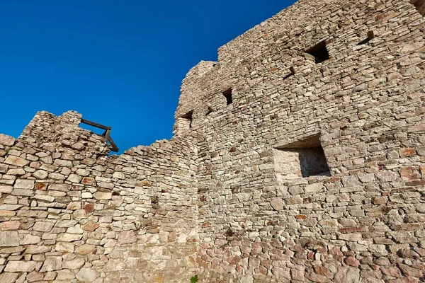 Ερειπωμένο Μεσαιωνικό Κάστρο Τοίχο Λεπτομέρεια — Φωτογραφία Αρχείου