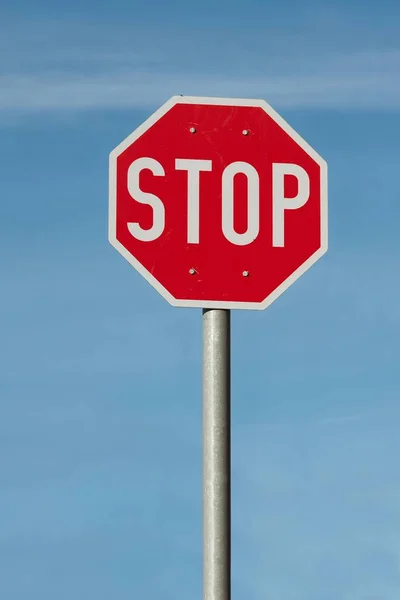 Stoppschild Einer Kreuzung — Stockfoto