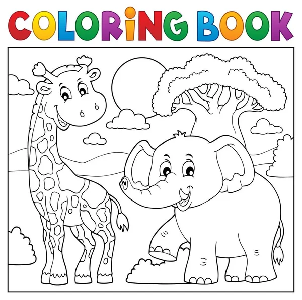 Coloring Book African Nature Topic Picture Illustration — Stock Photo, Image