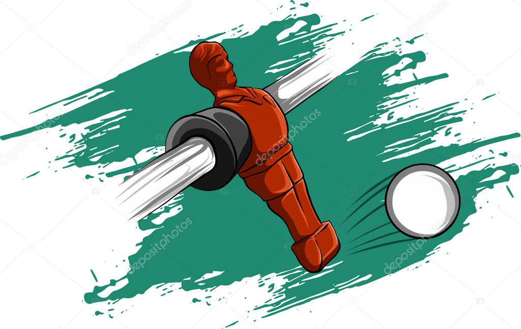 Vector red player Table Football Competition