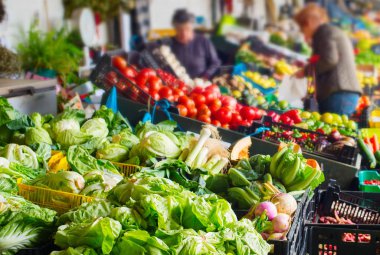 Vegetable stall at a famous old Bolhao market. Porto, Portugal clipart