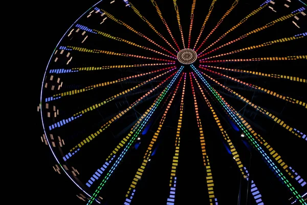 Grande Roue Éclairée Nuit — Photo