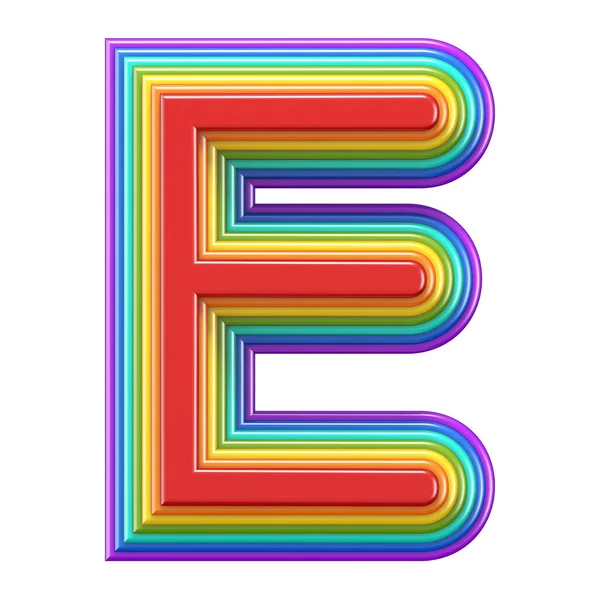 Concentrische Regenboog Lettertype Letter Rendering Illustratie Geïsoleerd Witte Achtergrond — Stockfoto