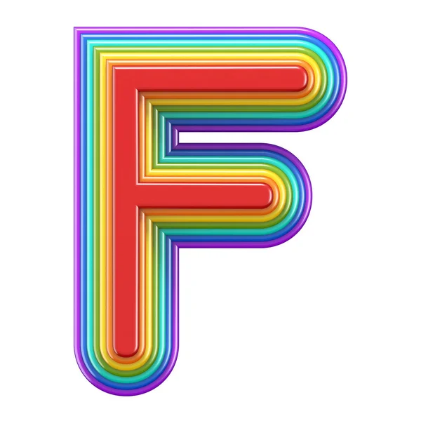 Concentrische Regenboog Lettertype Letter Rendering Illustratie Geïsoleerd Witte Achtergrond — Stockfoto