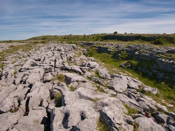 Странный Скалистый Пейзаж Трещинами Канавками Пульнаброне Ирландии — стоковое фото