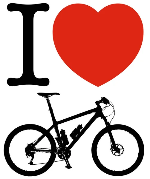 Aime Vélo Sport Coeur Style Vie Silhouette Illustration — Photo