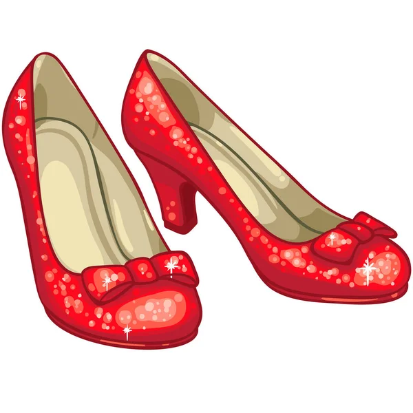 Red Slippers Ruby Sparkly Glitter Illustration — Stock Photo, Image