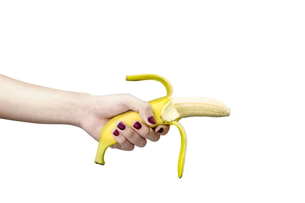 Woman Hand Holding Banana Illustration Premature Ejaculation Sexual Dysfuncion Health — Stock Photo, Image