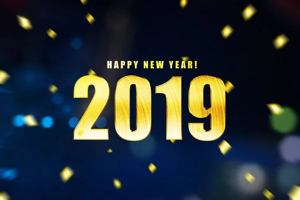 Feliz Año Nuevo 2019 Con Fondo Color Feliz Año Nuevo — Foto de Stock