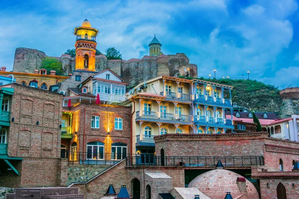 View Old Town Tbilisi Georgia Sunset — Stock Photo, Image