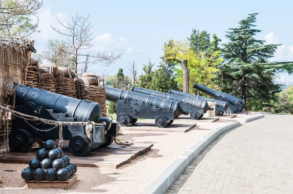 Vecchi Cannoni Nuclei Del Forte Difensivo Museo Militare — Foto Stock