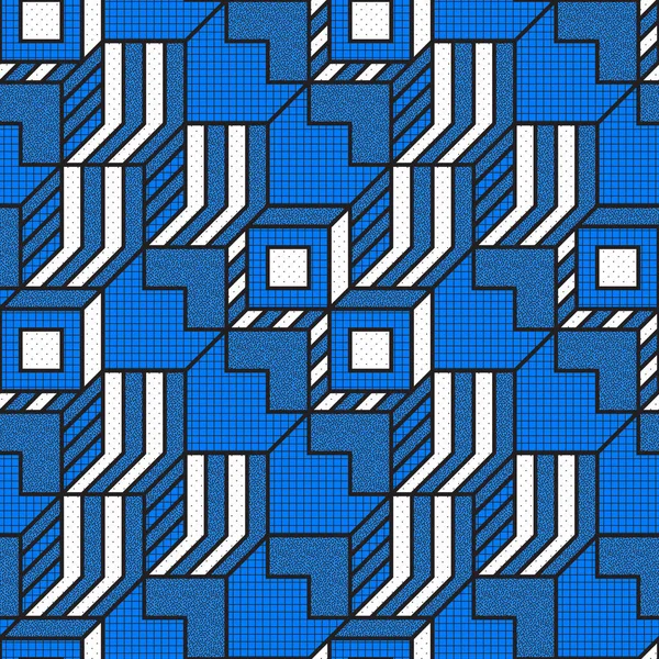 Διάνυσμα Γεωμετρικά Μοτίβα Χωρίς Ραφή Ανάγλυφα Έντονα Μαθηματικά Σχήματα Μπλε — Φωτογραφία Αρχείου