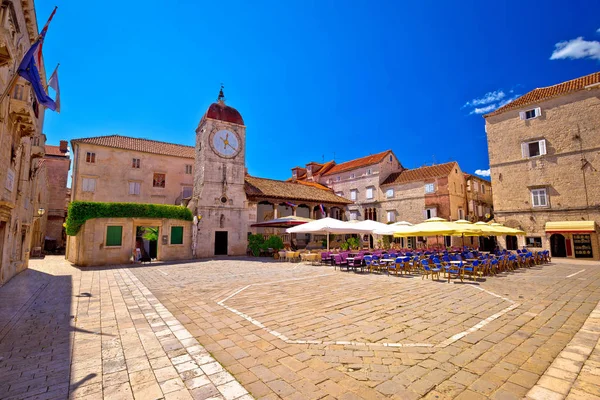 Unesco Ciudad Trogir Plaza Principal Vista Panorámica Dalmacia Croacia —  Fotos de Stock