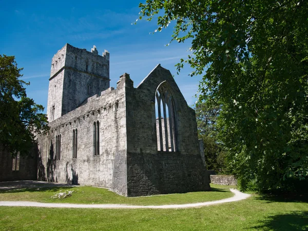 Nézd Vissza Muckross Abbey Írország Szép Idő Esetén — Stock Fotó