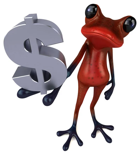 Fun Red Frog Illustration — Stok fotoğraf