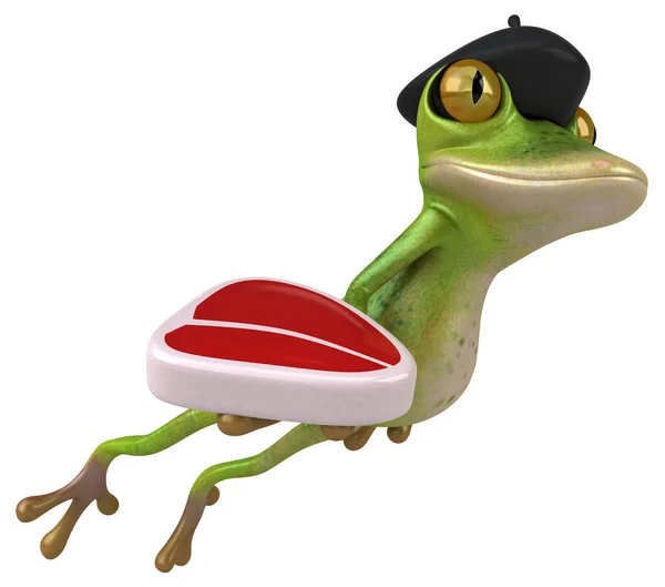 Fun French Frog Illustration — ストック写真