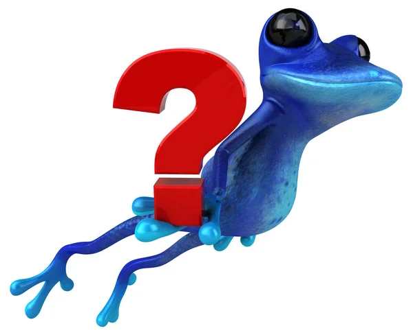 Fun Blue Frog Illustration — ストック写真