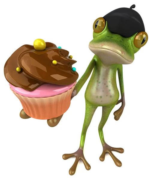 Fun French Frog Illustration — Stock Photo, Image