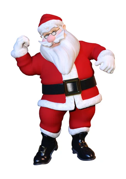 Darstellung Eines Weihnachtsmannes Der Isoliert Auf Weißem Hintergrund Übt — Stockfoto