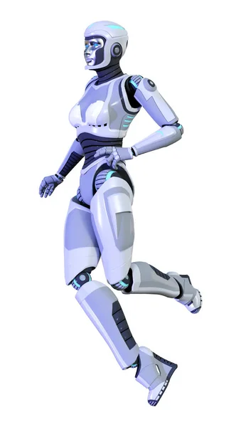 Rendering Female Robot Isolated White Background — Stock Photo, Image