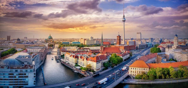 Panoramaudsigt Centrum Berlin - Stock-foto